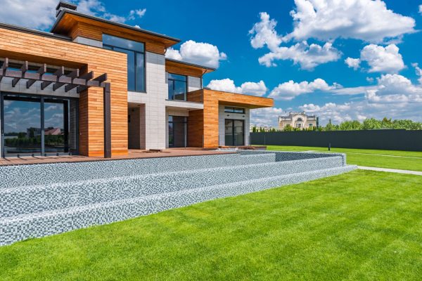 Contemporary residential property with floor-to-ceiling glazing